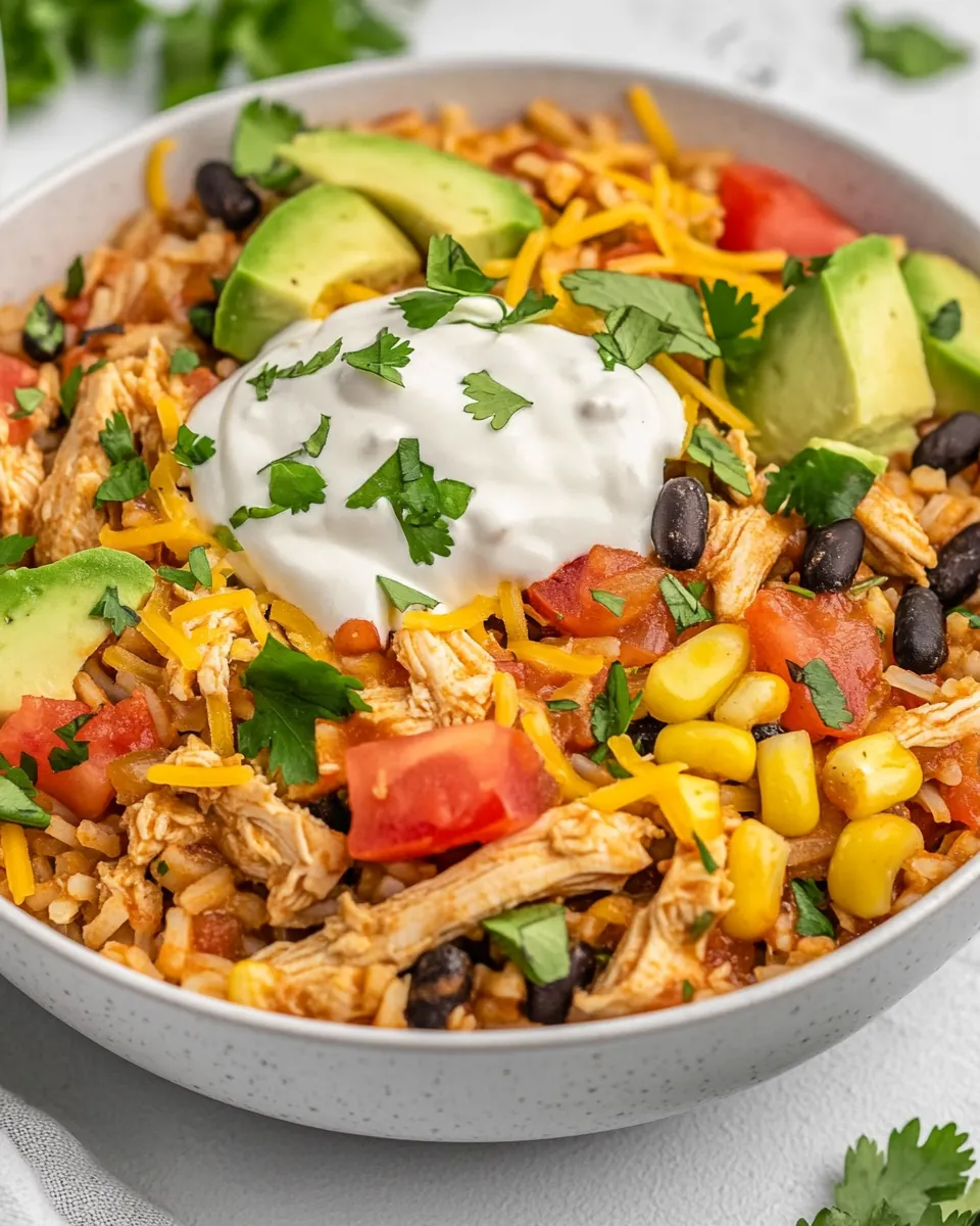 Easy One Pan Chicken Burrito Bowls
