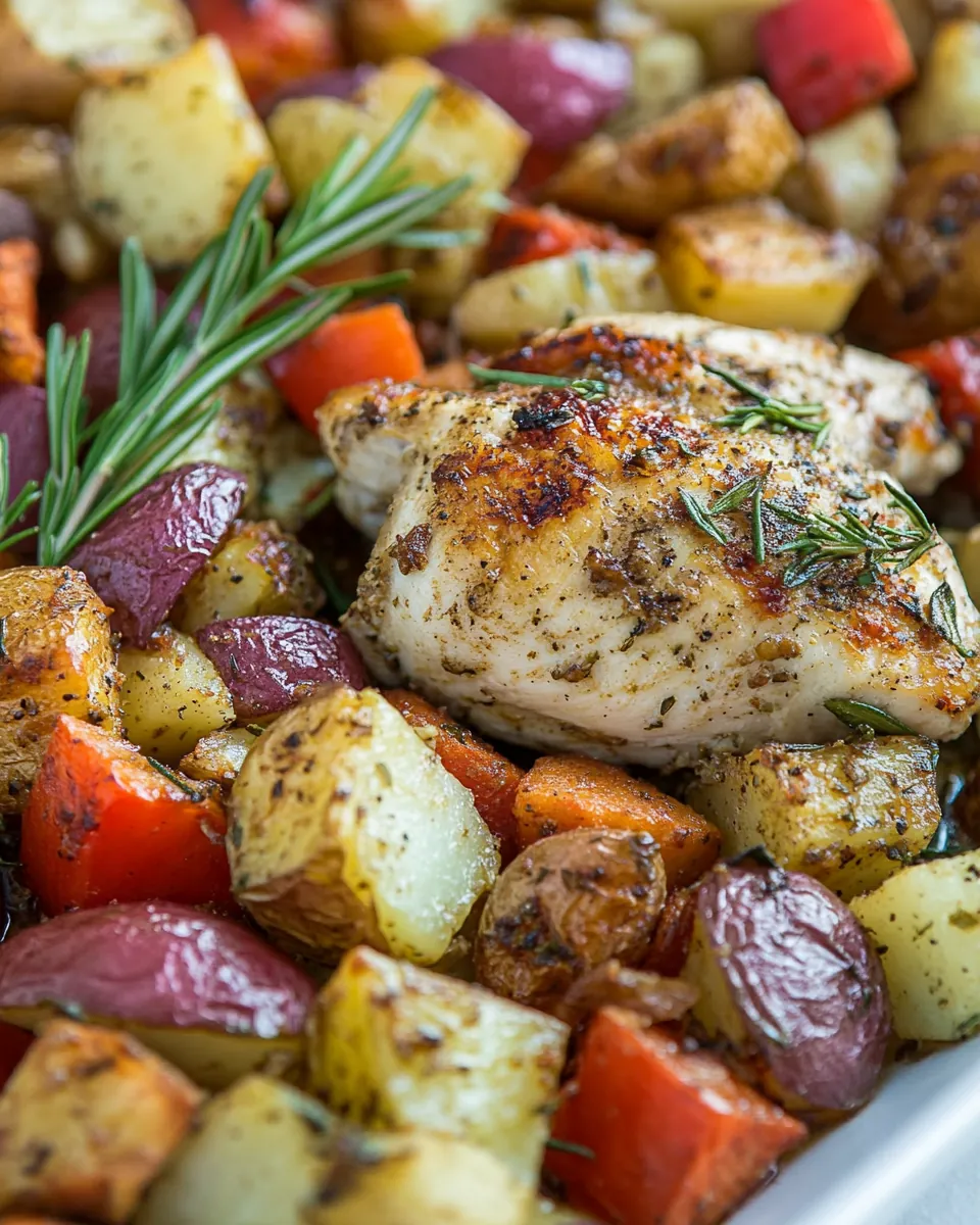 Easy One Pan Roasted Chicken Potatoes