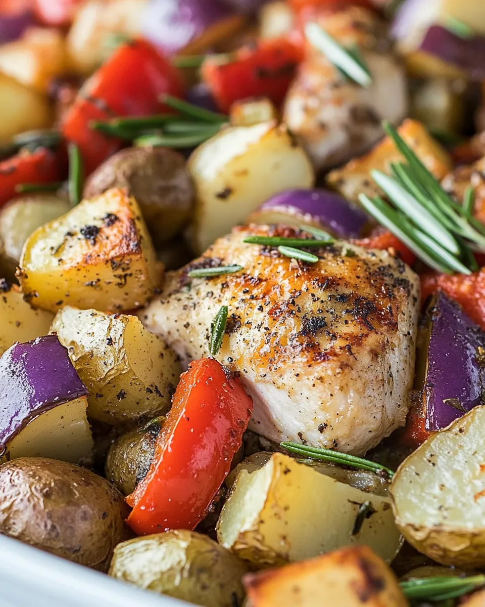 Easy One Pan Roasted Chicken Potatoes