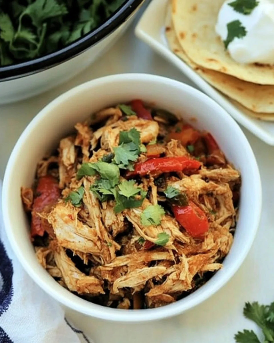 Easy Shredded Chicken Fajitas