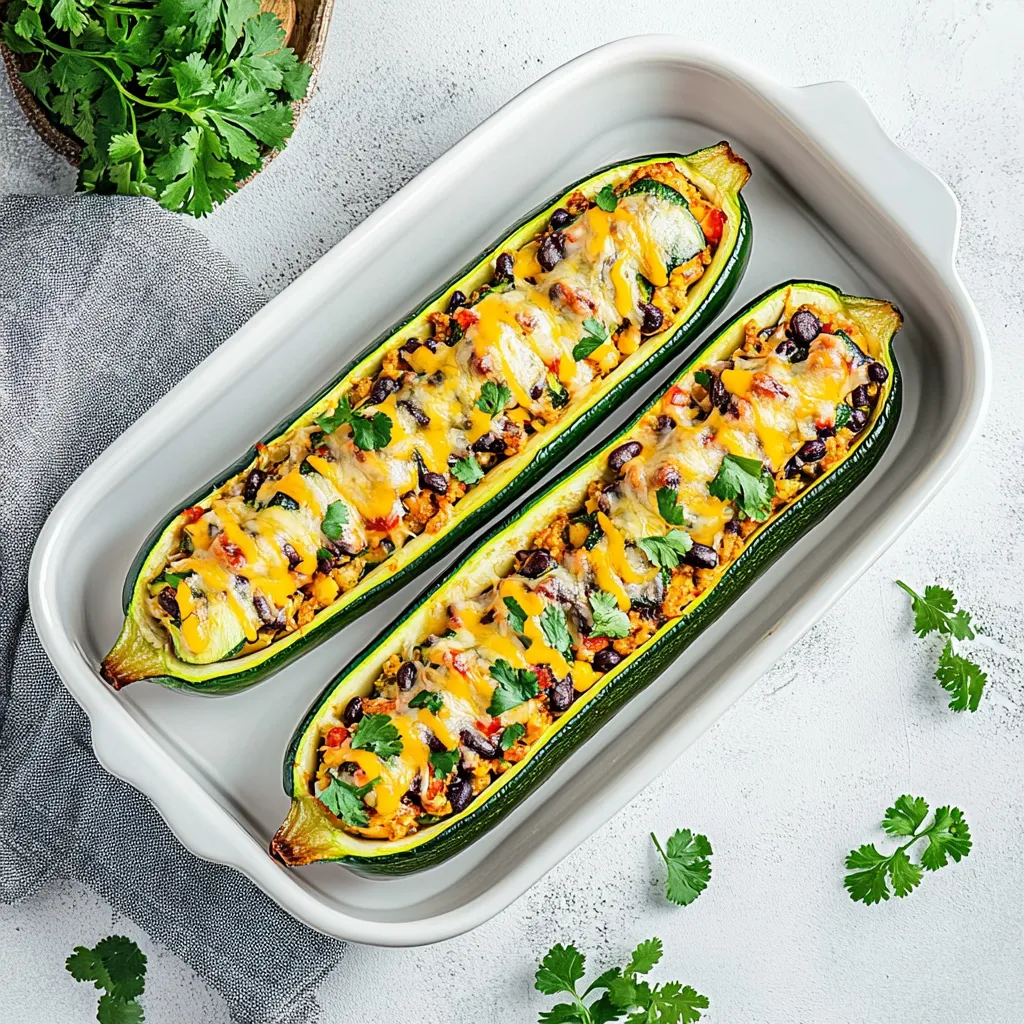 Enchilada Stuffed Zucchini Boats
