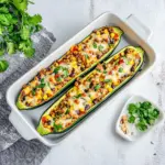 Enchilada Stuffed Zucchini Boats