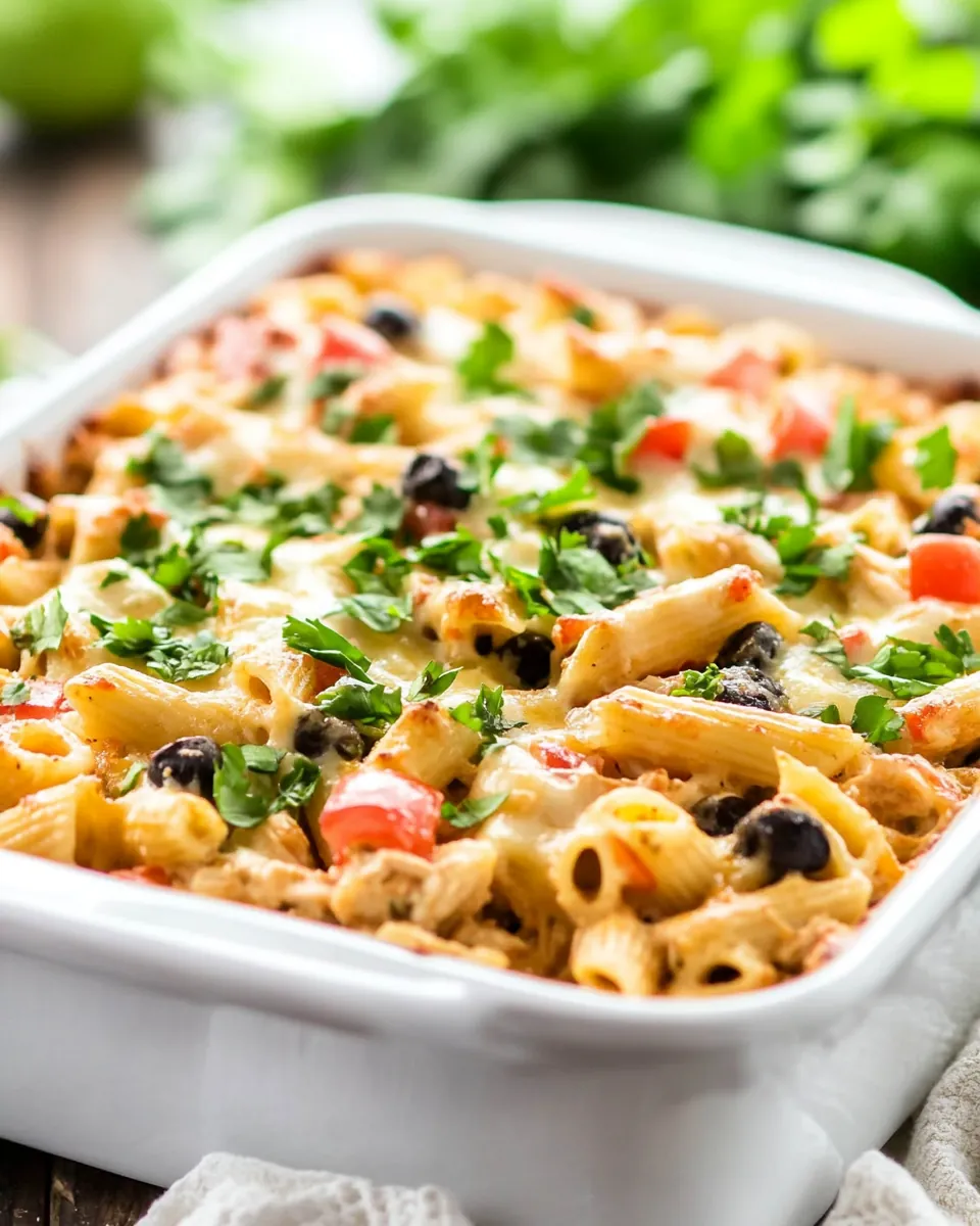 Fiesta Ranch Chicken Pasta Casserole