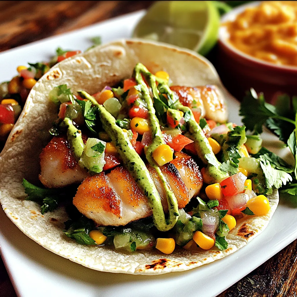 Fish Tacos with Roasted Corn Salsa