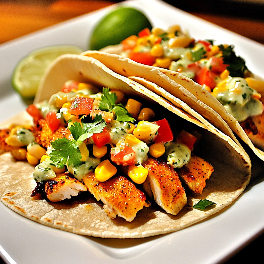 Fish Tacos with Roasted Corn Salsa
