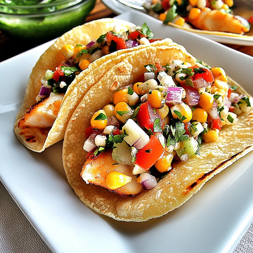Fish Tacos with Roasted Corn Salsa