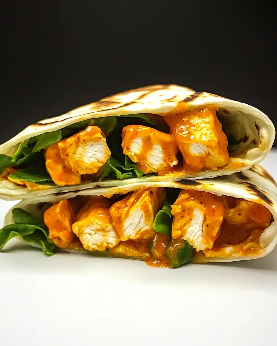 Folded Buffalo Chicken Wraps