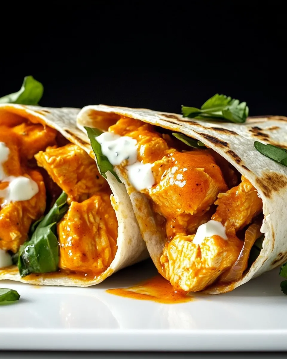 Folded Buffalo Chicken Wraps