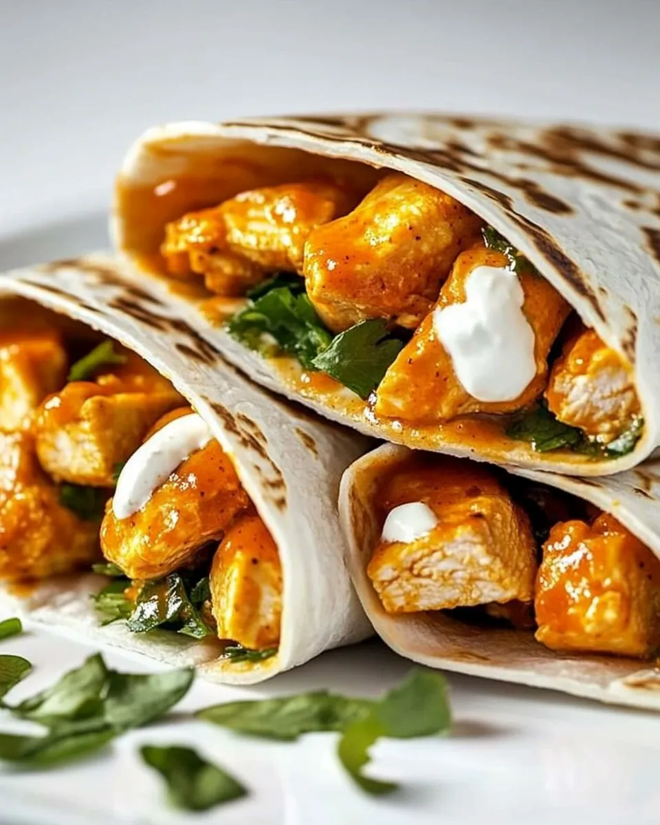 Folded Buffalo Chicken Wraps