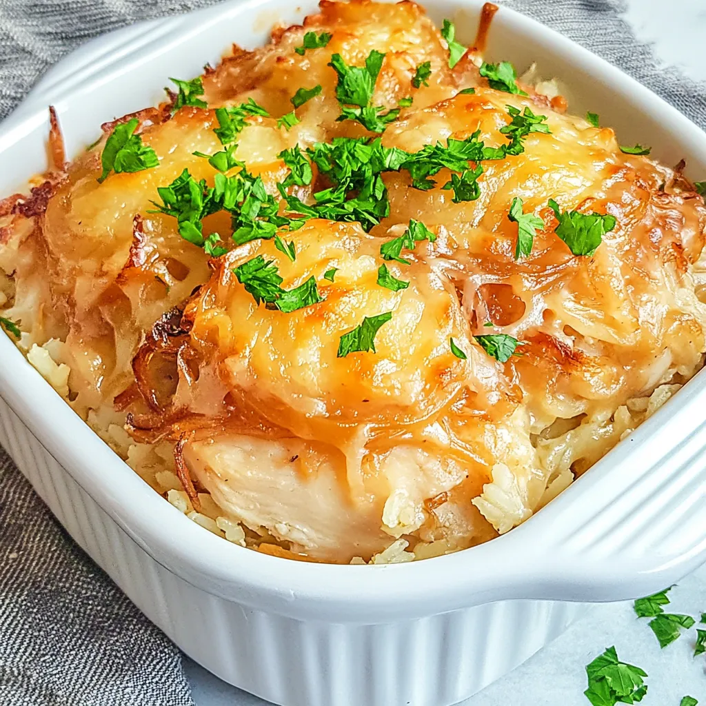 French Onion Chicken Rice Bake