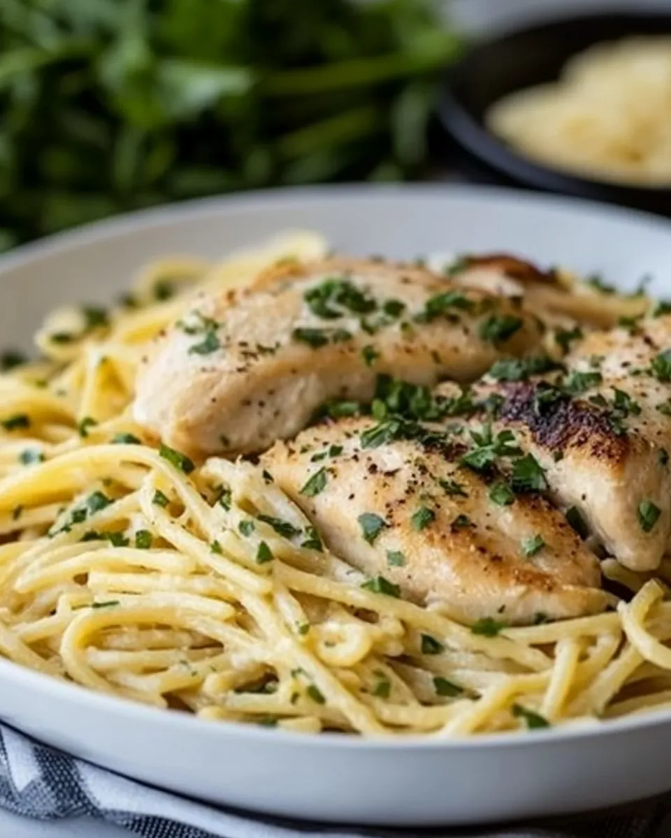 Garlic Butter Pasta with Garlic Chicken