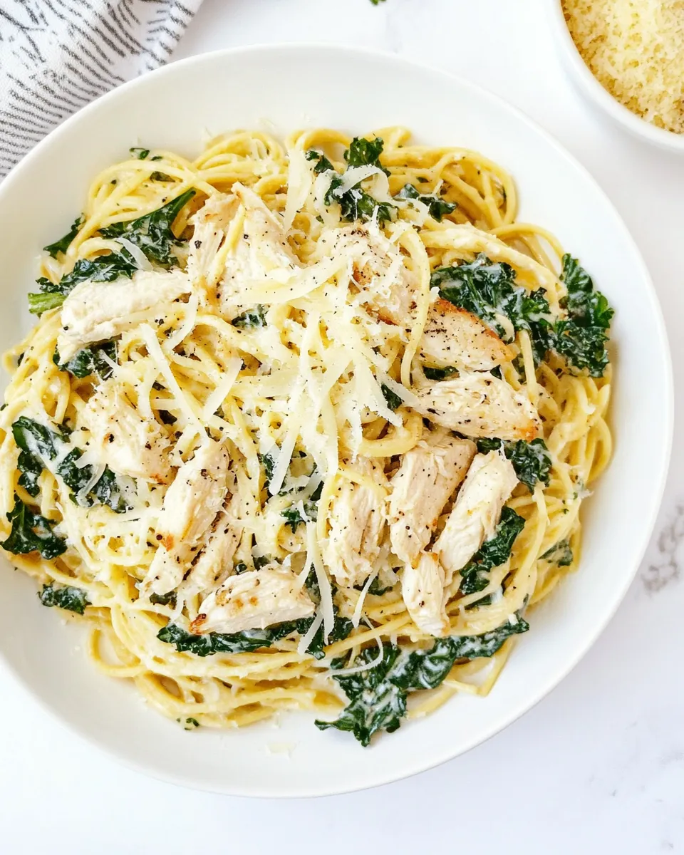 Garlic Chicken Kale Spaghetti