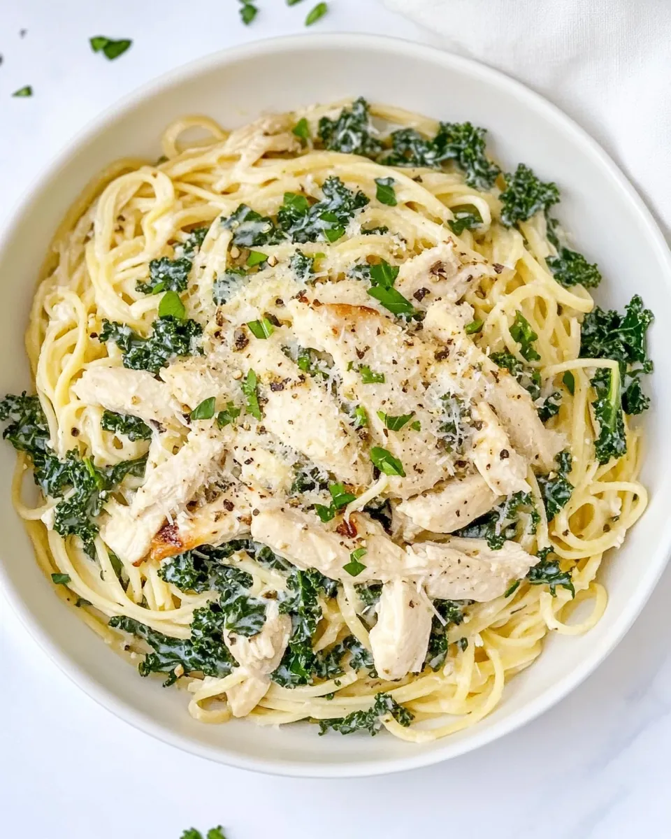 Garlic Chicken Kale Spaghetti