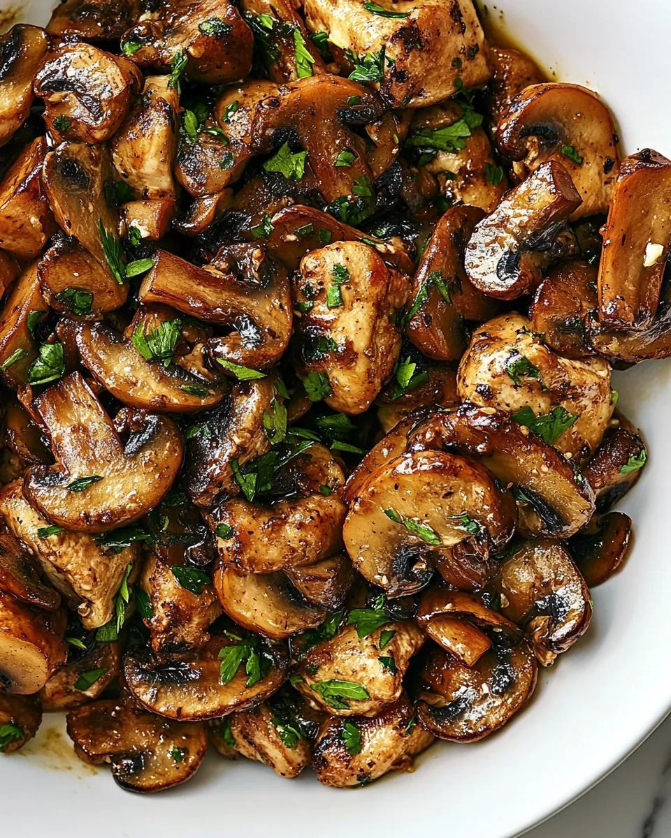 Garlic Mushroom Chicken Bites