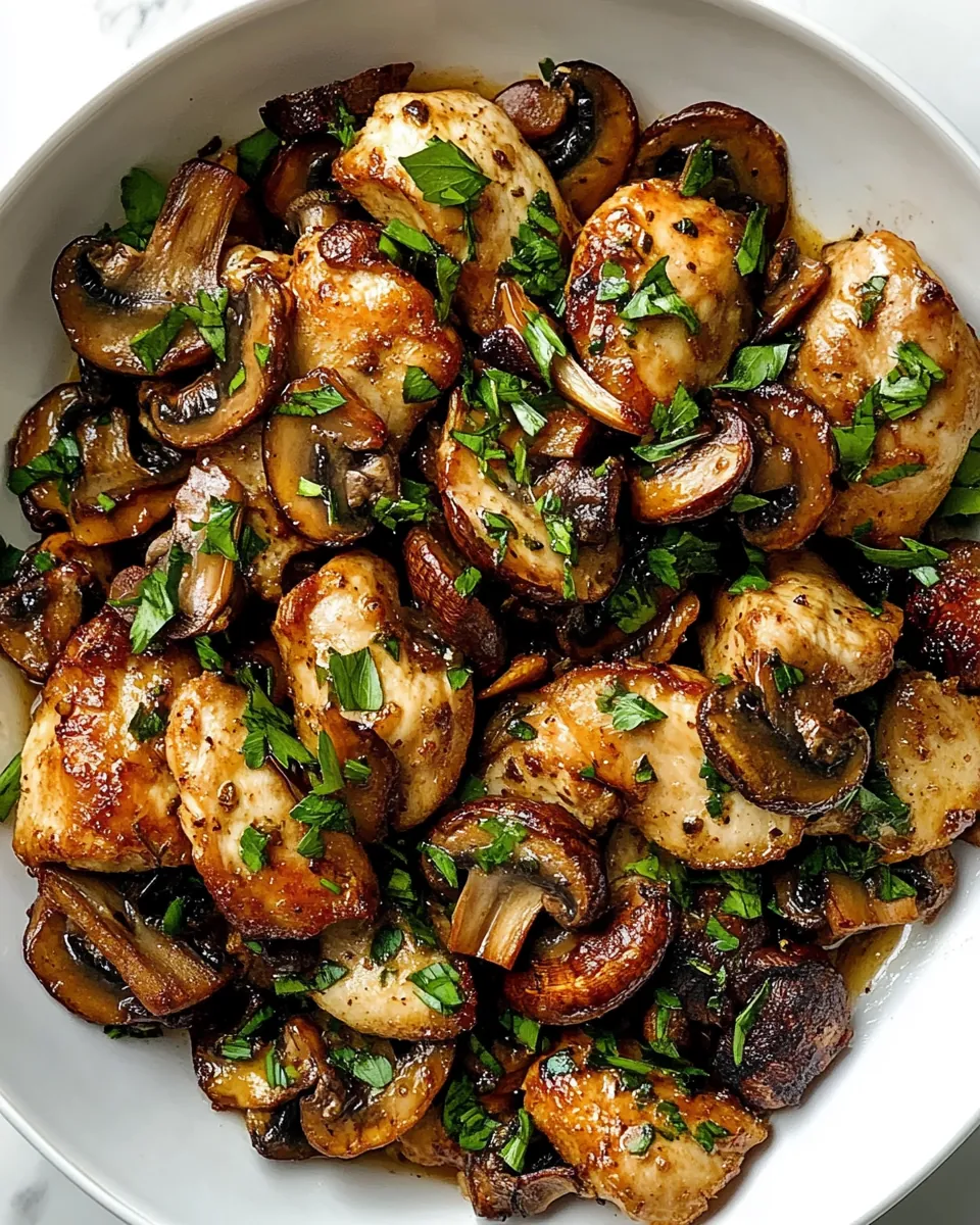 Garlic Mushroom Chicken Bites