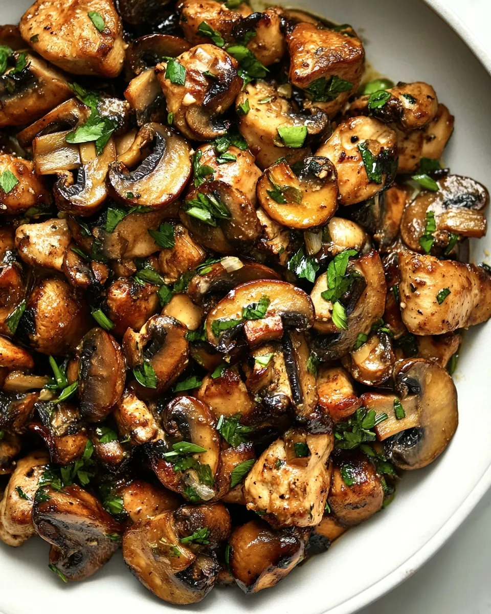 Garlic Mushroom Chicken Bites