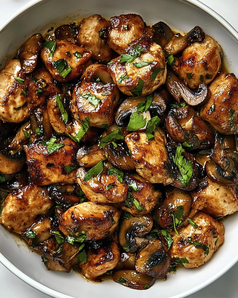 Garlic Mushroom Chicken Bites