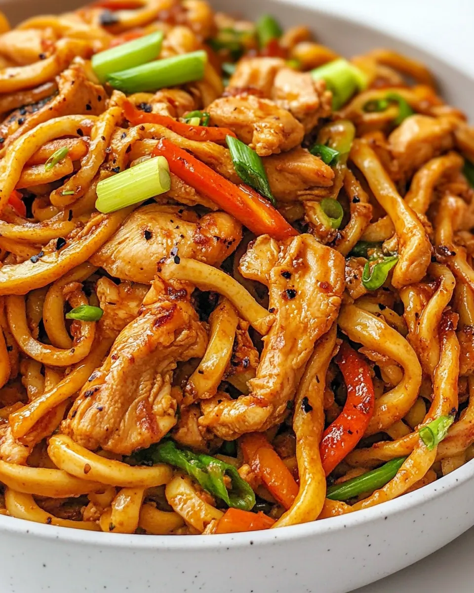 Ginger Chicken Udon Noodles