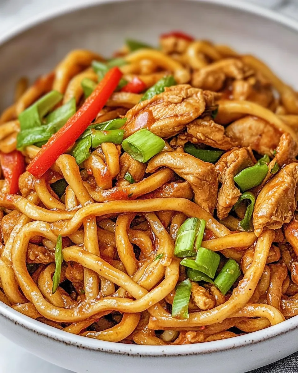 Ginger Chicken Udon Noodles