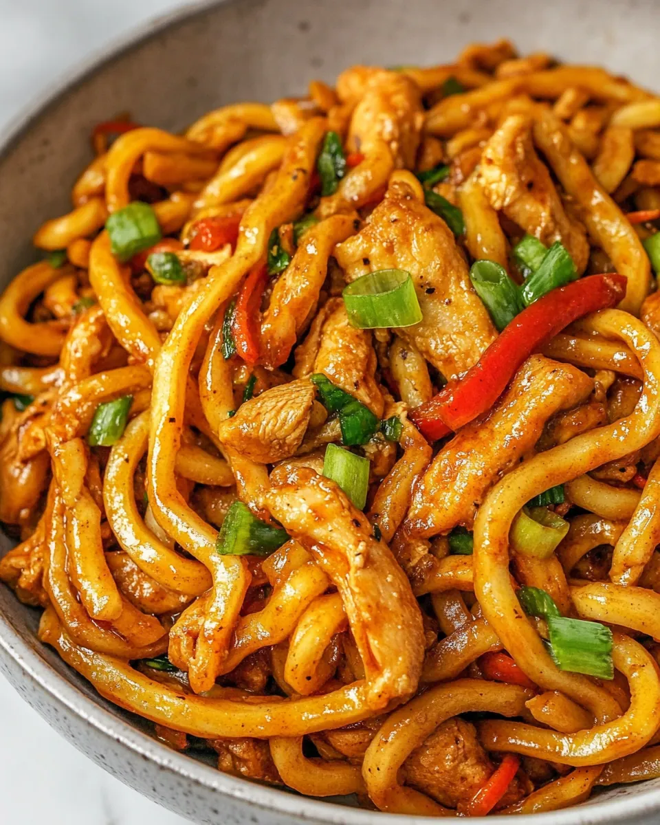 Ginger Chicken Udon Noodles