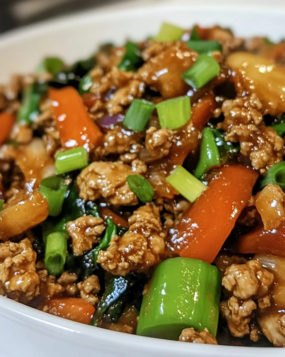 Ginger Sesame Ground Chicken Stir Fry