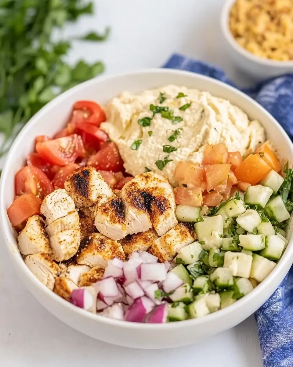Greek Chicken Bowls with Hummus