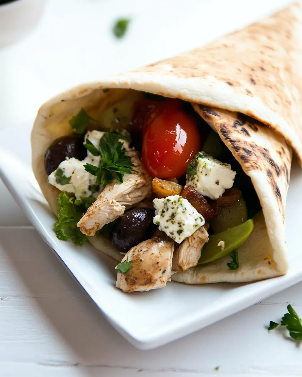 Greek Chicken Pita Wrap