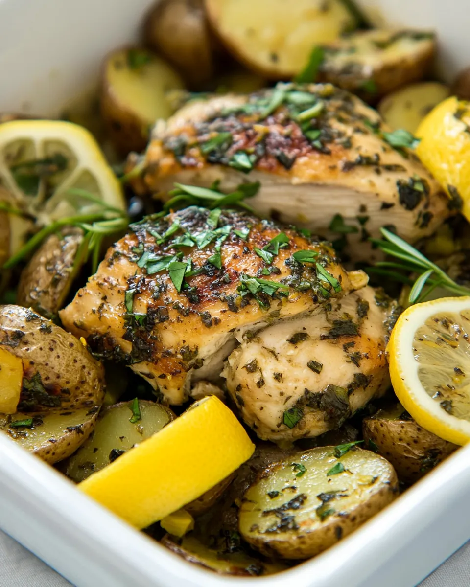 Greek Slow Cooker Lemon Chicken and Potatoes