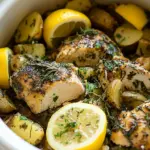 Greek Slow Cooker Lemon Chicken and Potatoes