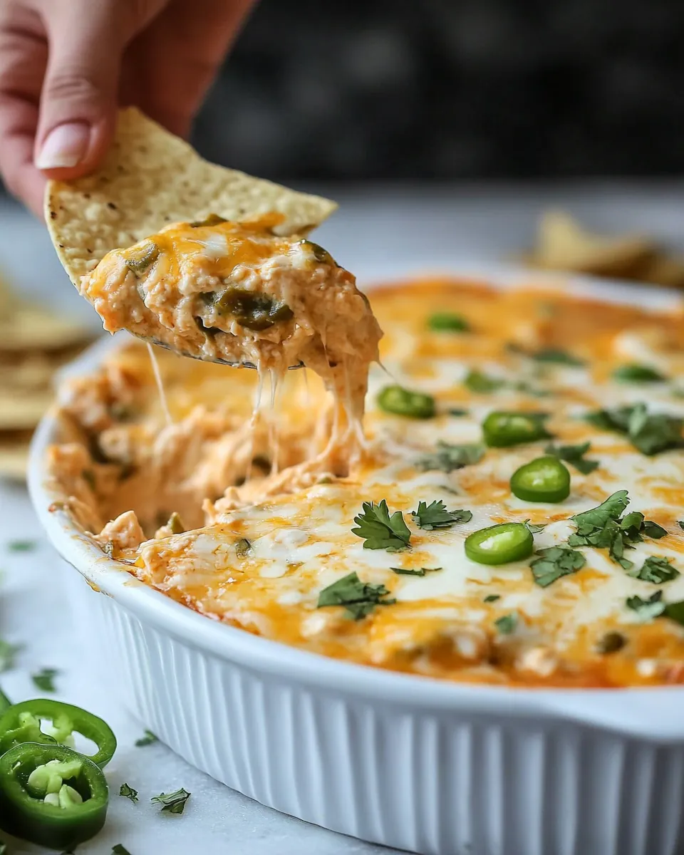 Green Chile Chicken Enchilada Dip