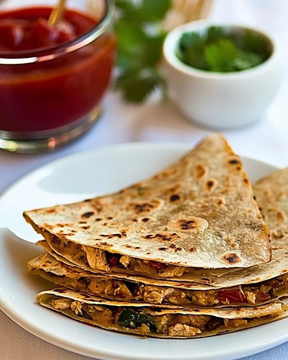 Green Chile Chicken Quesadillas