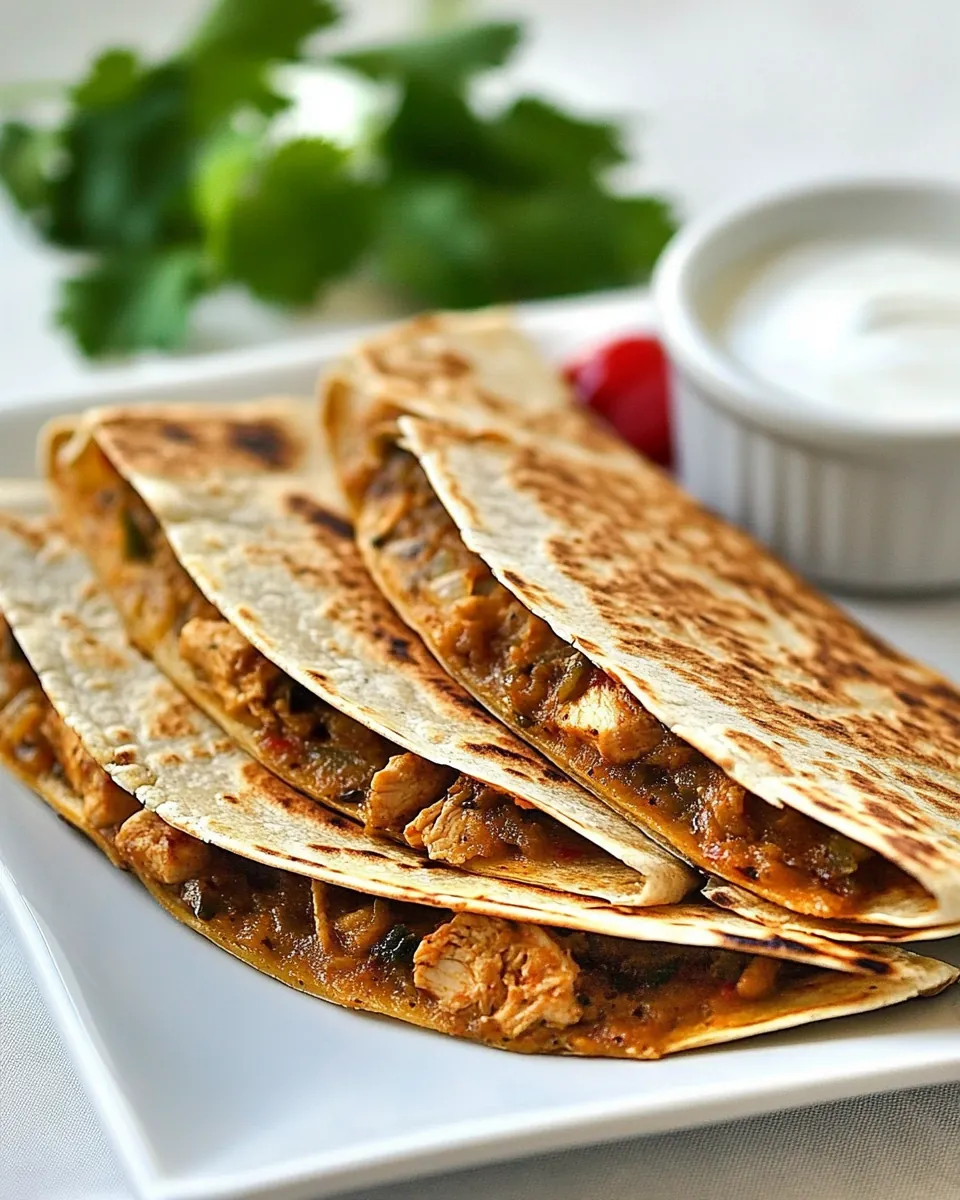 Green Chile Chicken Quesadillas