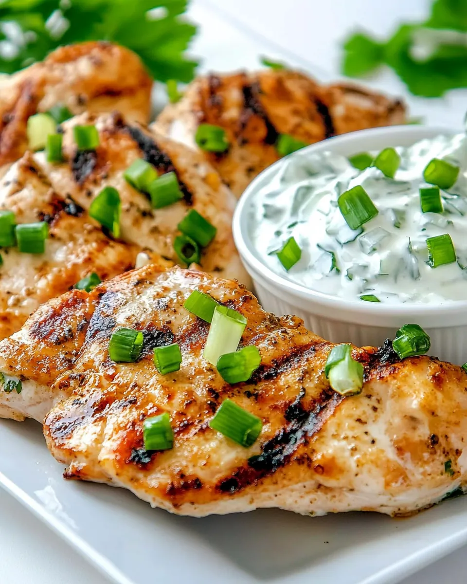 Grilled Chicken With Sour Cream And Onion Dip