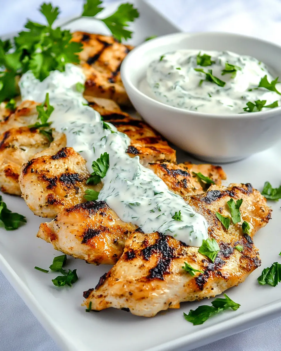 Grilled Chicken With Sour Cream And Onion Dip