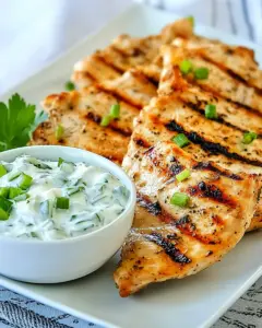Grilled Chicken With Sour Cream And Onion Dip