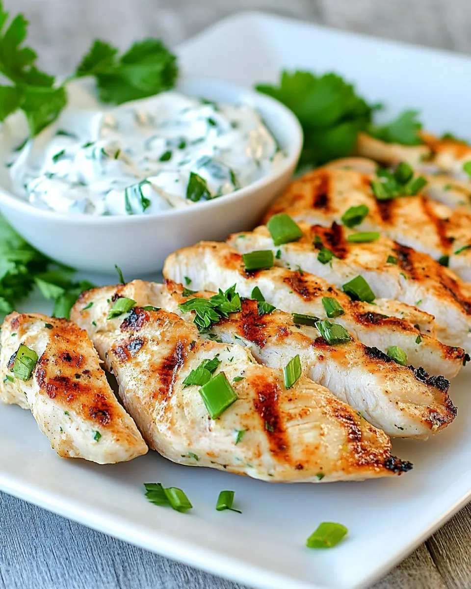 Grilled Chicken With Sour Cream And Onion Dip