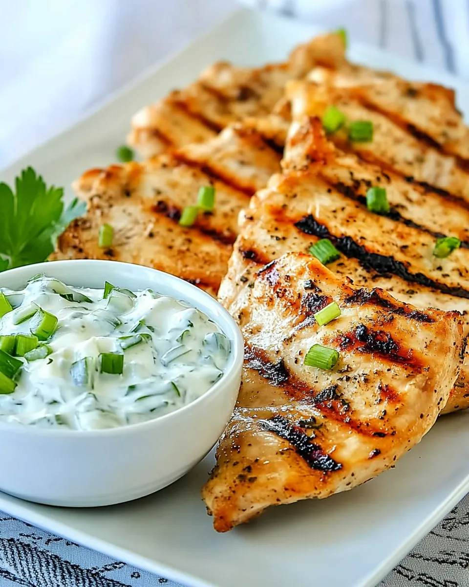 Grilled Chicken With Sour Cream And Onion Dip