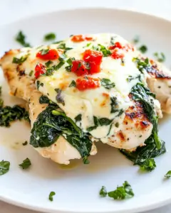 Grilled Chicken with Spinach and Mozzarella