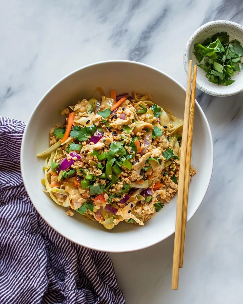 Ground Chicken Egg Roll Bowl