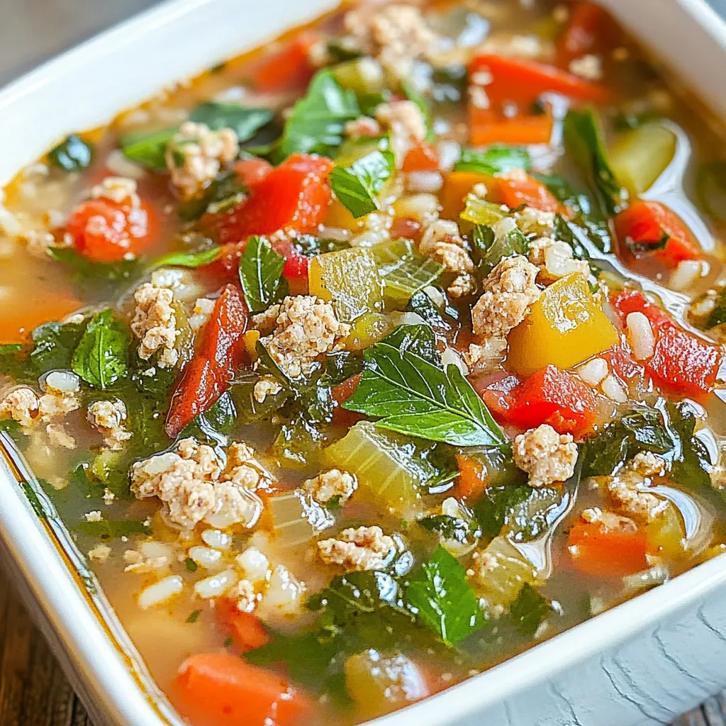 Ground Turkey Vegetable Soup with Rice