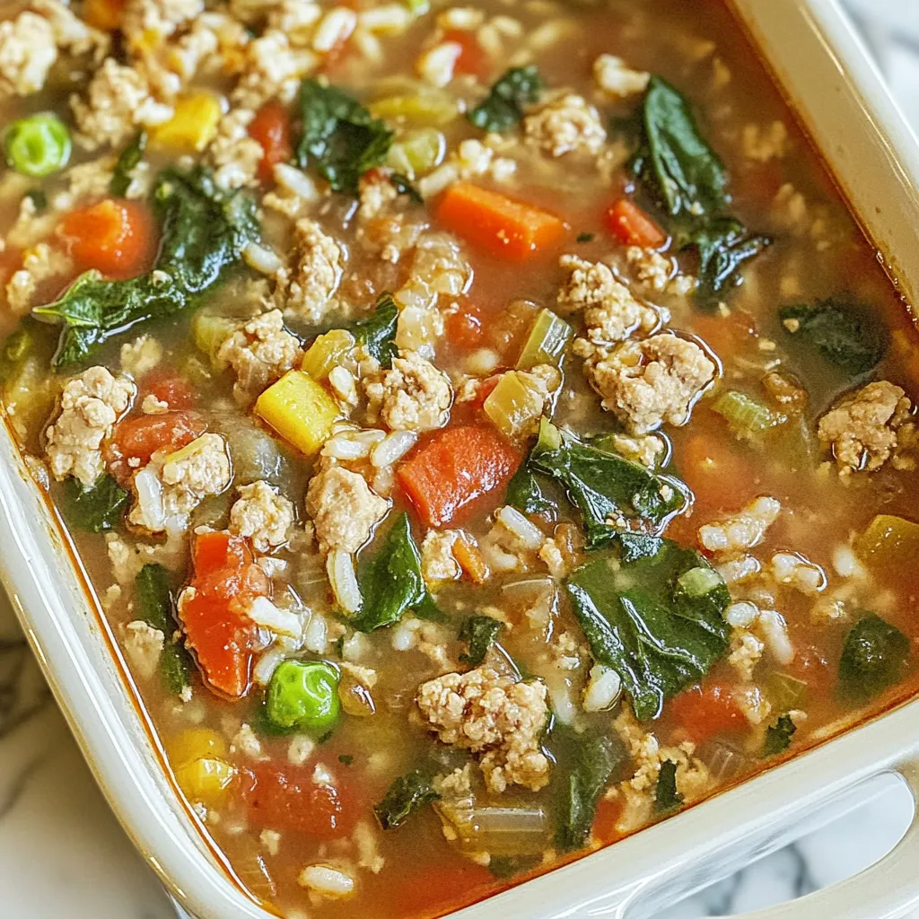 Ground Turkey Vegetable Soup with Rice