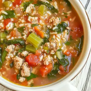 Ground Turkey Vegetable Soup with Rice