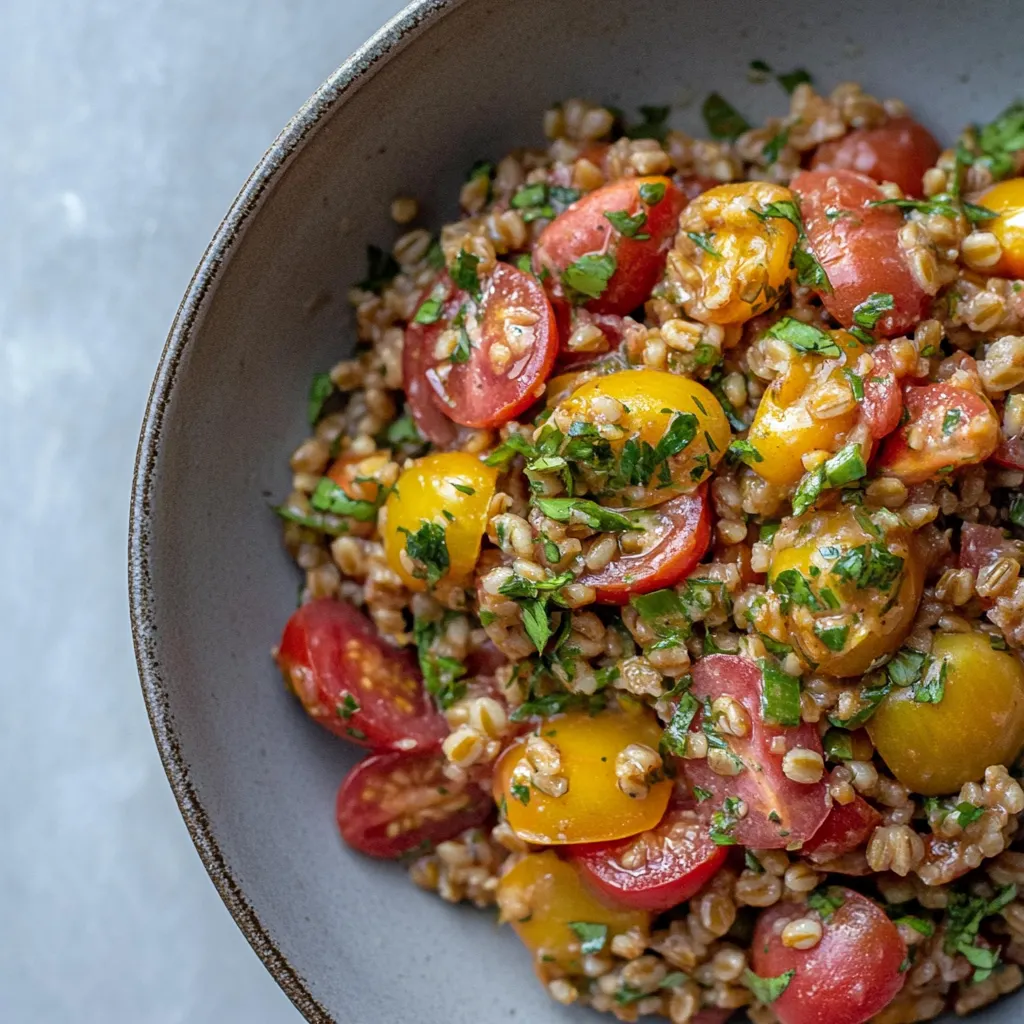 Harissa Tomato Salad with Farro