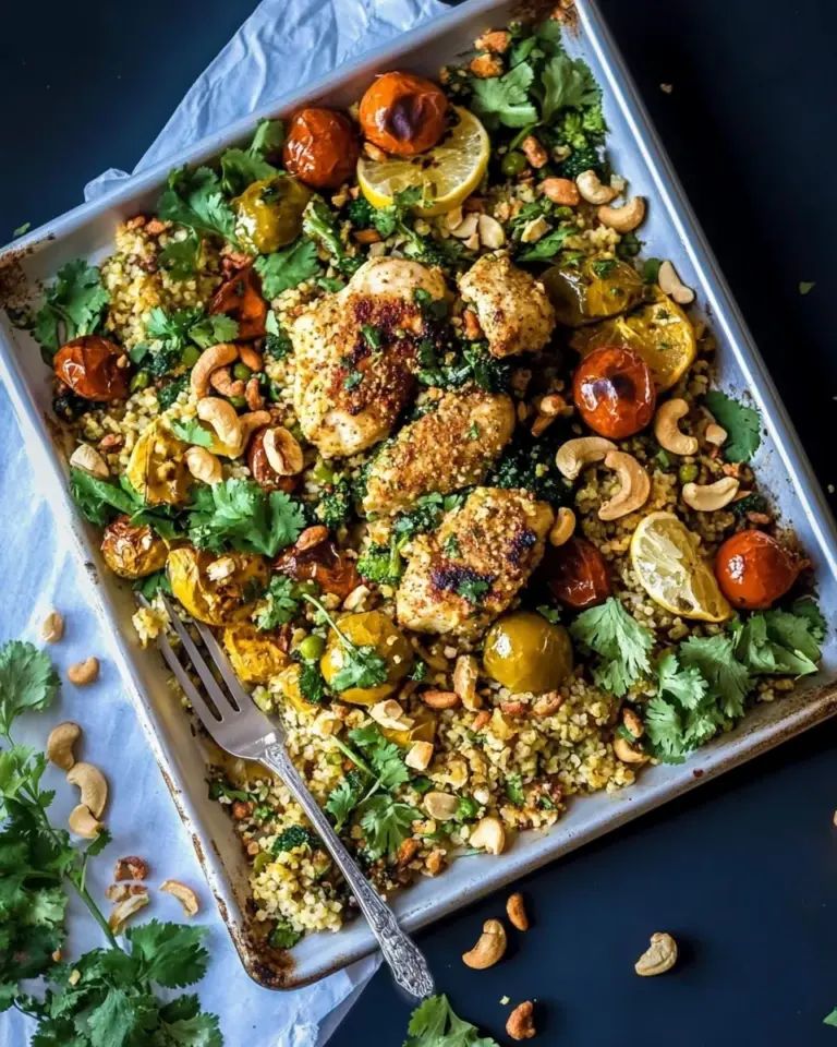 Healthy Cashew Chicken Sheet Pan Dinner