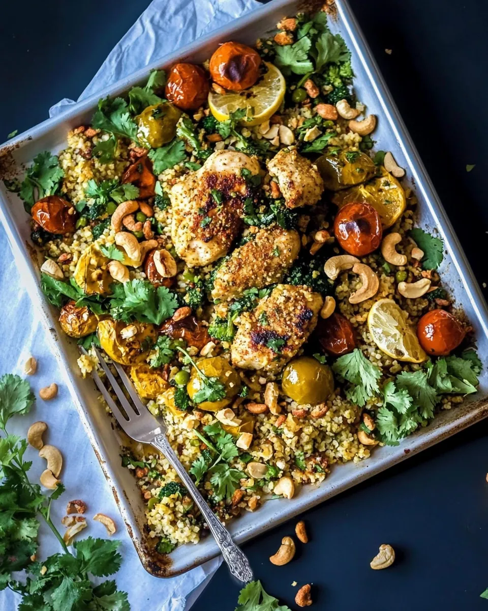 Healthy Cashew Chicken Sheet Pan Dinner