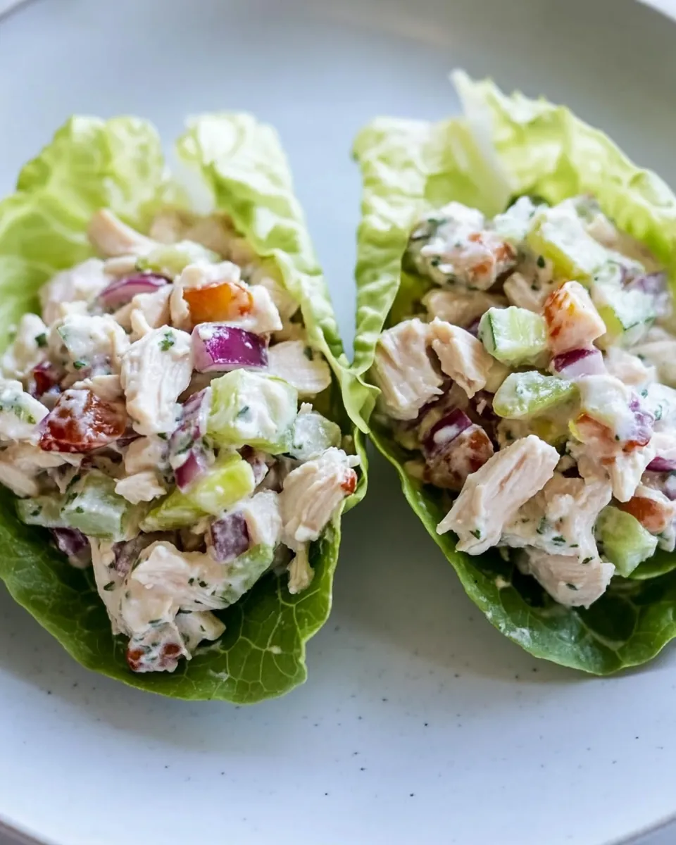 Healthy Chicken Salad Lettuce Wraps