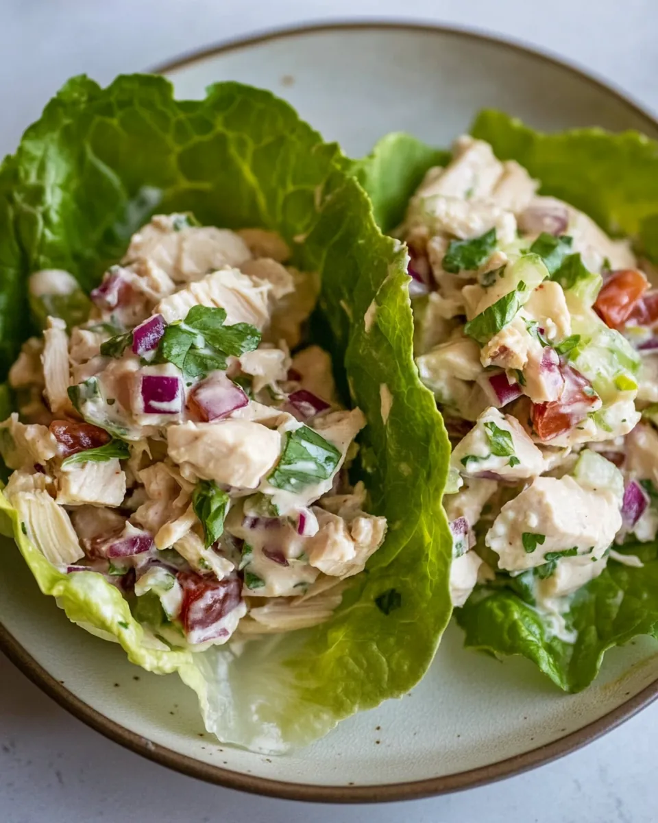 Healthy Chicken Salad Lettuce Wraps