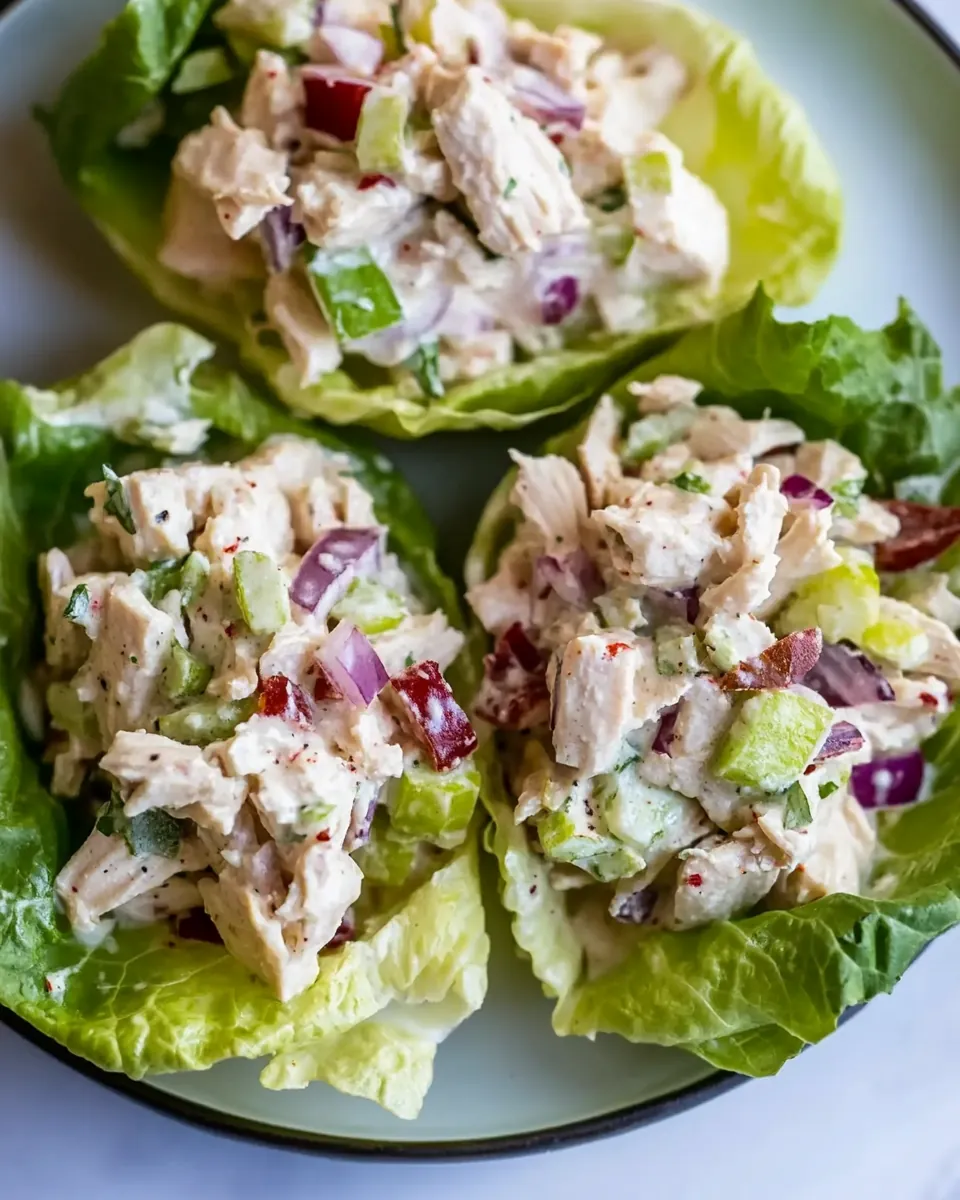 Healthy Chicken Salad Lettuce Wraps
