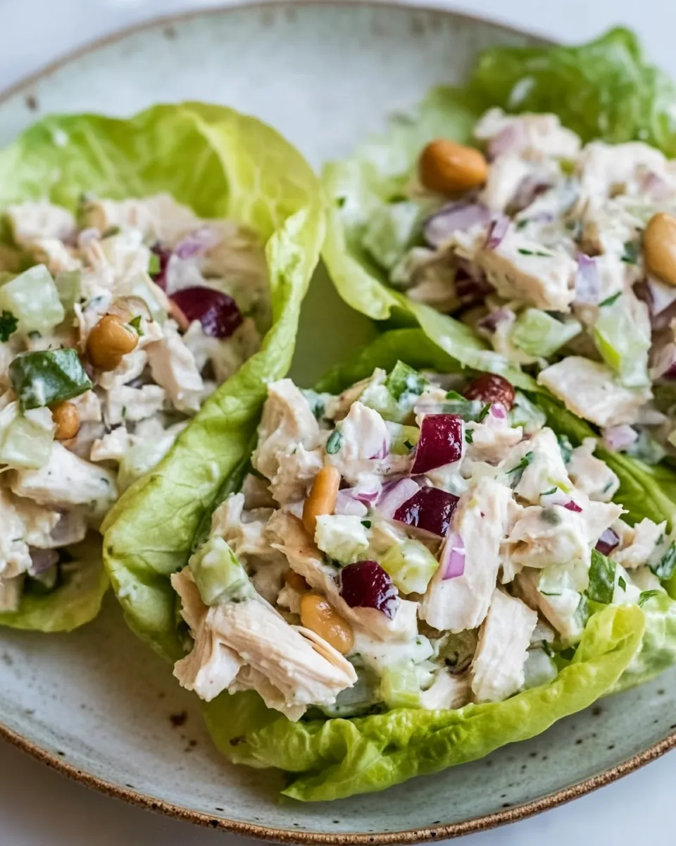 Healthy Chicken Salad Lettuce Wraps