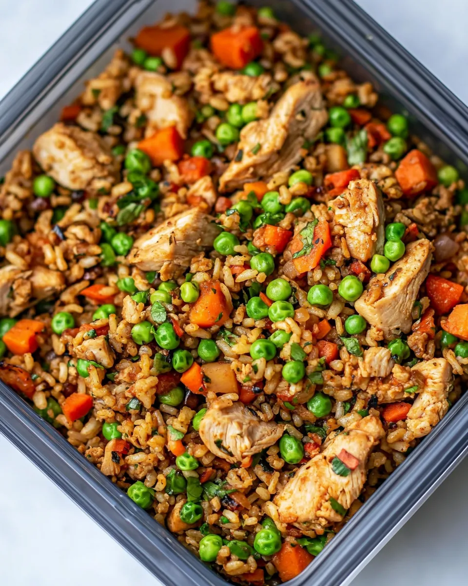 Healthy Chicken Veggie Fried Rice Meal Prep